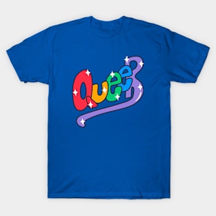 Colorful Queer Word Art // Rainbow Pride LGBTQ T-Shirt